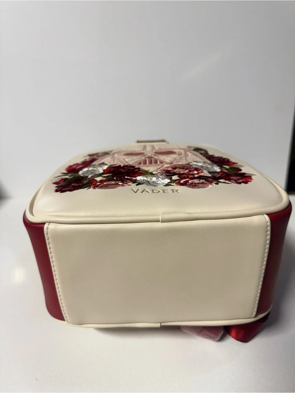 Loungefly Cream and Red Star Wars Darth Vader Rose Floral Mini Backpack